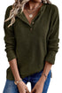 Rib Textured Henley Knit Top